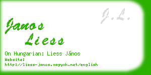 janos liess business card