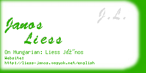 janos liess business card